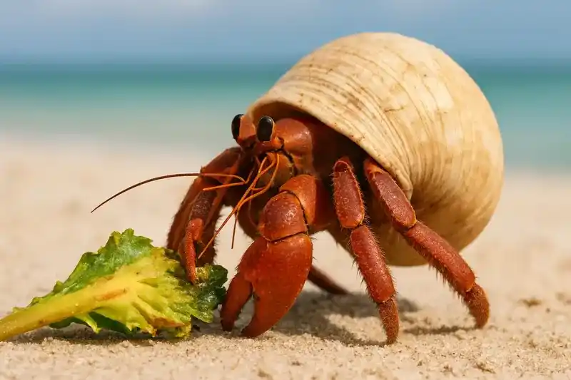 What do hermit crabs eat? Zoologists analyze their wild and captive diets.
